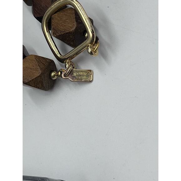 Kenneth Jay Lane Vintage Signed Hand KnotTwo Row‎ Wood Bead Turquoise Necklace - Picture 15 of 16